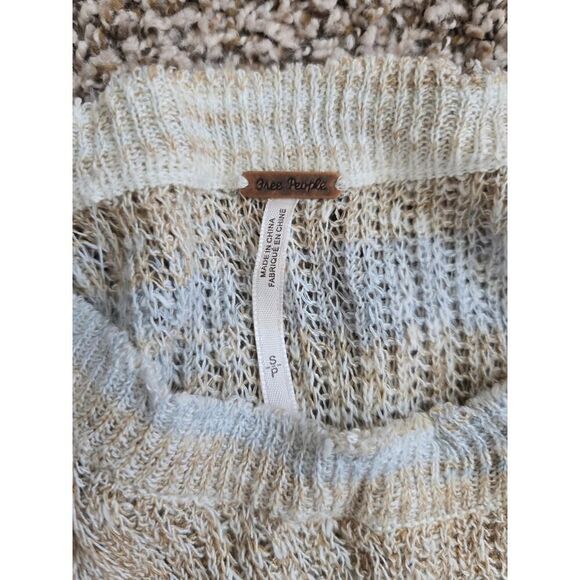 Free People Sunny Days Sweater Dress Size S Natural Stripe Knit High Low Boho - Picture 8 of 10